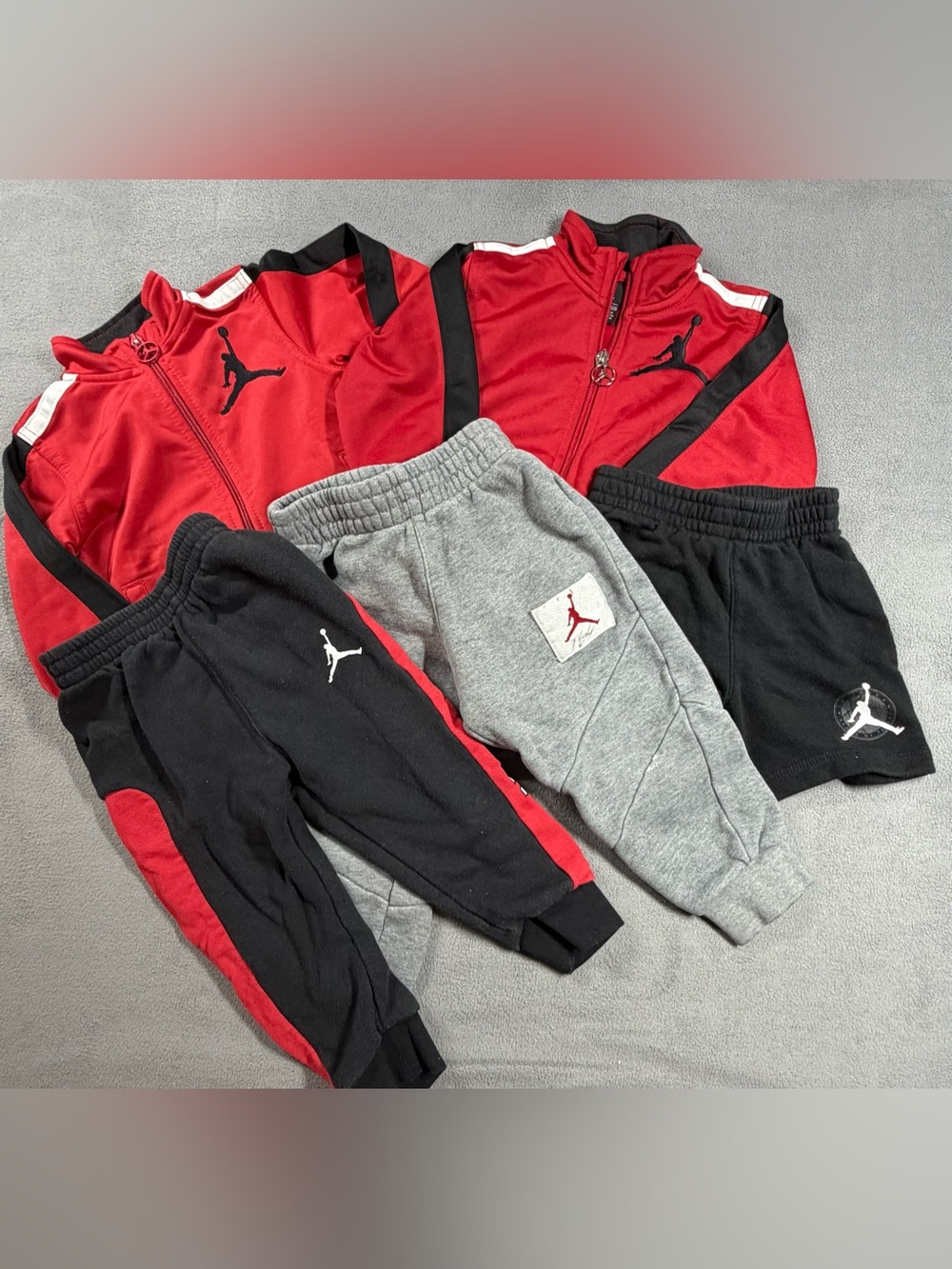 Lot of 5 Jordan Baby Clothes Jacket, Joggers, Shorts Sizes 6-9 months thru 3T
